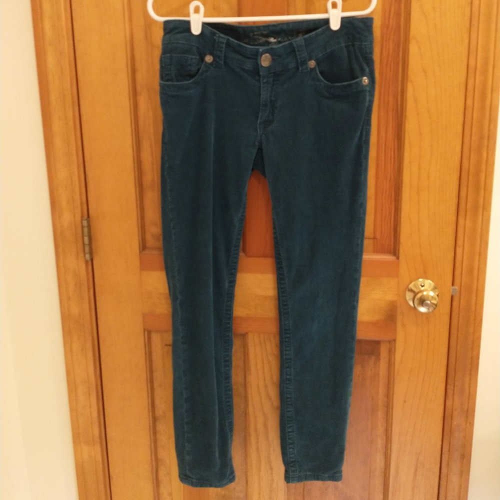 Seven7 Teal Corduroy Skinny Jeans, size 6
